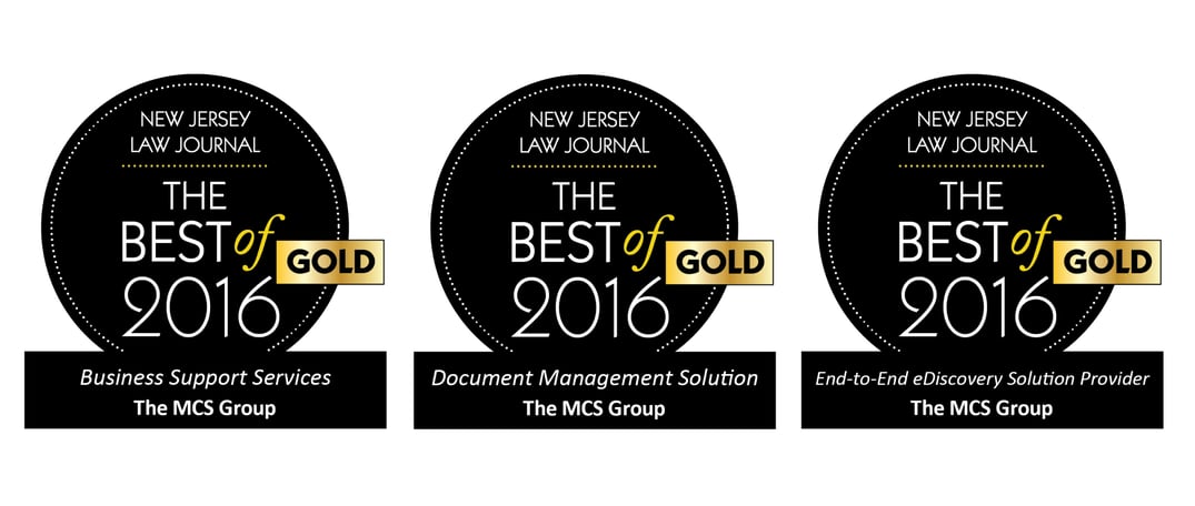 MCS Sweeps Gold New Jersey Law Journal Best of 2016
